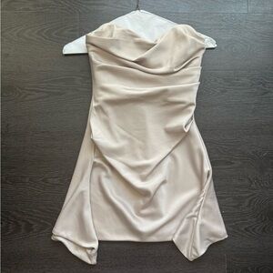 House of CB Cream Strapless Dress